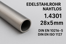 Edelstahlrohr nahtlos 28x5 mm