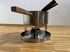 Stelton Teak Cylinda Line Fondue  Peter Holmblad / Arne Jacobsen Made in Denmark