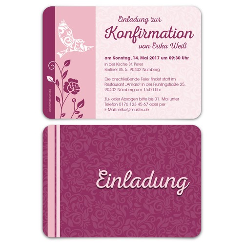 Konfirmation einladungskarten - konfirmation,