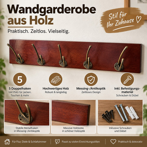 Wandgarderobe holz - wandgarderobe,
