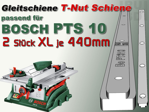 2x440mm nut schiene - t-nut,