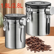 2,8L Kaffeedose Luftdicht Edelstahl Behälter für Kaffeebohnen inkl. Dosierlöffel