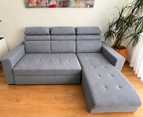 Graues schlafsofa mit - graues,