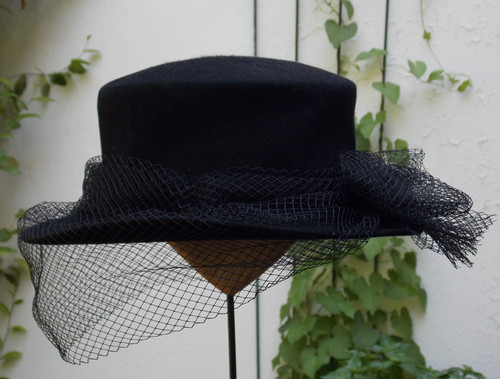 Eleganter damen hut schwarz - hut,