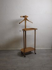 Vintage HERRENDIENER STUMMER DIENER GARDEROBENSTÄNDER auf Rollen, Antik