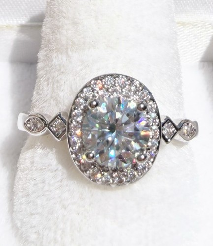 Echter moissanit ovaler - moissanit, ring