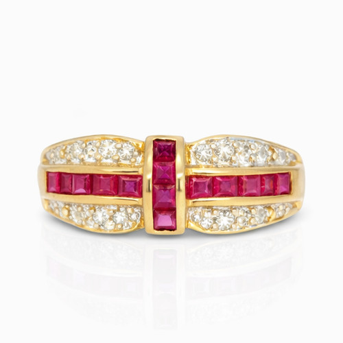 Vintage ring 585 gold rubine - ring,