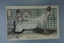 Erotische Kunst Postkarte Motiv/Thema Bad Toilette WC um 1920 (96967)