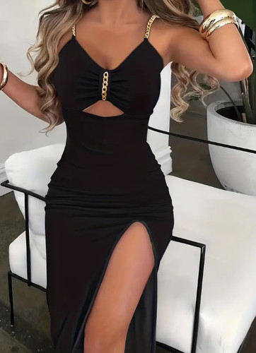 Elegantes neck kleid - v-neck,