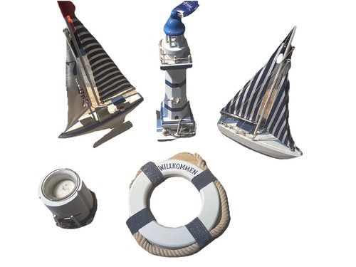 Deko set maritim blau weiß - blau,