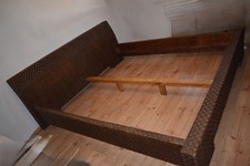 Rattanbett Liegefläche 180x200, Dunkelbraun