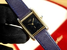 CARTIER 21 mm TANK Vermeil SM 925 Silber 3 66001 Quarz gold plated spider dial