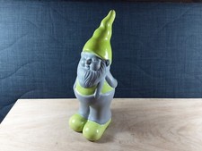 Gartenzwerg Wichtel Gnom Figur aus Ton Dekoration H32cm