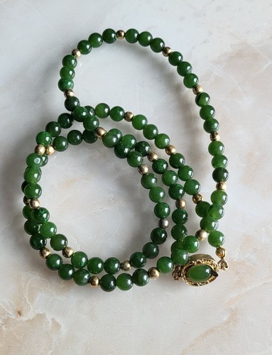 Vintage jade halskette collier - vintage,