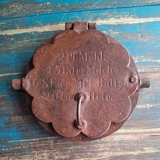 Altes Waffeleisen Antik - Guß mit rezept von Oma sehr alt