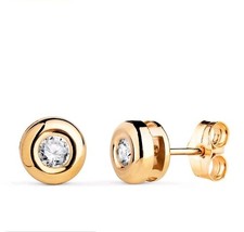 Ausstehend Gold 18k 750 Mls. 2 Diamanten Größe Hell 3,40 Mm. 0,30 Q.VS2-G