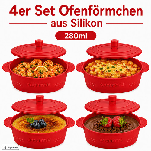4er set silikon - silikon, bräter