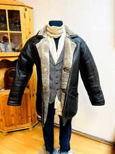 schöne vintage 30er Jahre US Piloten Lammfell-Lederjacke L Sheepskin Shearling