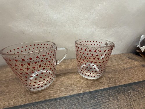 Glas tassen punkte rot - glas,