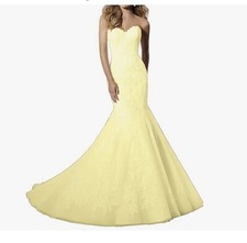 Damen Kleid Abendkleid Ballkleid, Hochzeit,Party,gelb, Spitze,Größe 44.Neu.