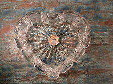 kleine Vintage Bleikristall Schale Herz 9x8x3,5cm klar Deko Glas Konfektschale