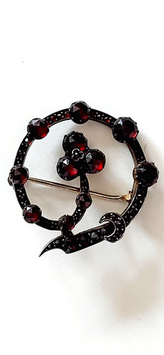 Jugendstil brosche granat - jugendstil,