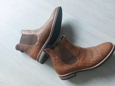 Franzini Damen Boots Chelsea Gr. 39, Cognac/ braun, Leder Stiefeletten