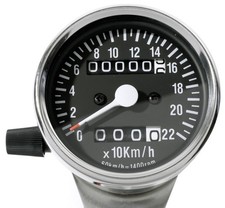 Mini-Tacho 60 mm Chrom Schwarz