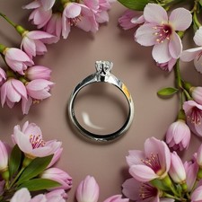 14 Karat Weißgold Solitär Ring mit Lab Grown Diamant 0,25ct