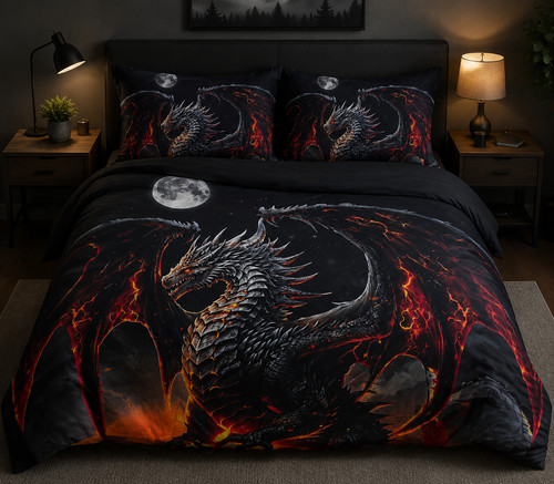 King size gothic - gothic, drache