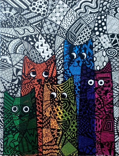 Bild bunte katzen auf - bild,