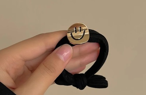 Smiley haargummi gold - smiley/haargummi/,