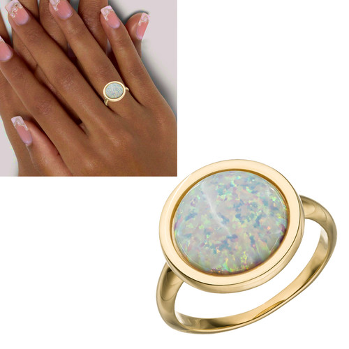 Damenring opal pastellfarben - opal,