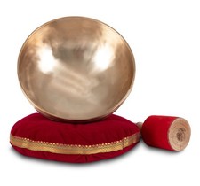 Therapie Klangschale Ton C klein Bowl Wurzel Chakra Kissen Schlägel Komplett Set