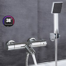 Badewannenarmatur Thermostat Duschset Wasserhahn Badewanne mit Handbrause Chrom