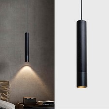 ouglres Pendelleuchte 4 Flammig Schwarz,Modern Zylinder Hängelampe