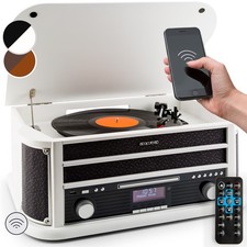 Plattenspieler Stereoanlage Kassettendeck Radio USB Lautsprecher Retro Turntable