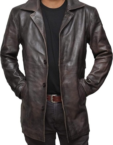 Herren premium ledermantel - herren,