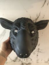 Schafmaske Larve Schaf Fasching Karneval Lamm Tiermaske Schafskopf dunkelgrau