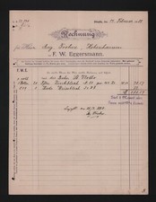 BÜNDE, Rechnung 1888, F. W. Eggersmann Zinkblech Weissblech