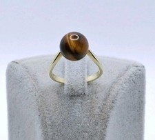 Ring Gold 585er mit Tigerauge 14 Karat Gelbgold Damenring Goldring 