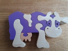 LILA KUH  wie Milka Holzspielzeug, Deko, Steckpiel, Puzzle, Holzpuzzle