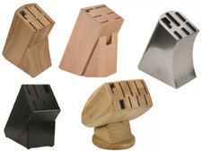 Messerblock ohne Messer Holz oder Edelstahl schwarz für 6 - 9 teiliges Messerset