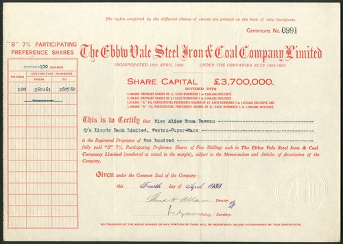 Ebbw vale steel iron - &, coal