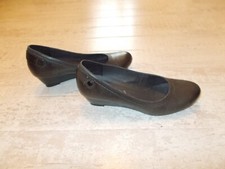 Pumps mit Keilabsatz, grau, Jana,Größe 4 (37/38) Weite H, Echt Leder,  wie neu!!