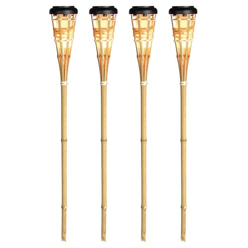 Solar gartenfackel bambus - solar, 4