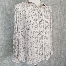 H&M Bluse 38 M Langarmbluse Rosa Blumen Geblümt LA Chiffonbluse Fließend 