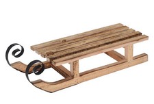 Deko Holz Schlitten mit Metall