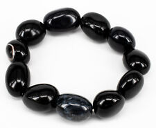 Onyx Nuggetarmband, Heilstein, 19cm, ca. 79g – 18-22mm Nuggets Armband elastisch