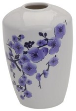 Vase mit lila blumendekor - blumendekor,